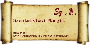 Szentmiklósi Margit névjegykártya